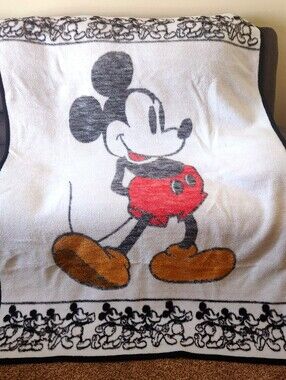 Biederlack Mickey Mouse Blanket Adult Size Movie Film Strip Border Disney